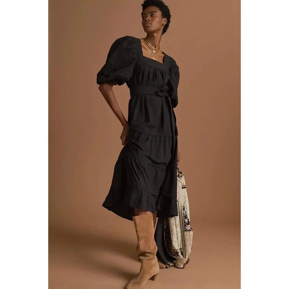 Anthropologie Puff-Sleeved Midi Dress $295